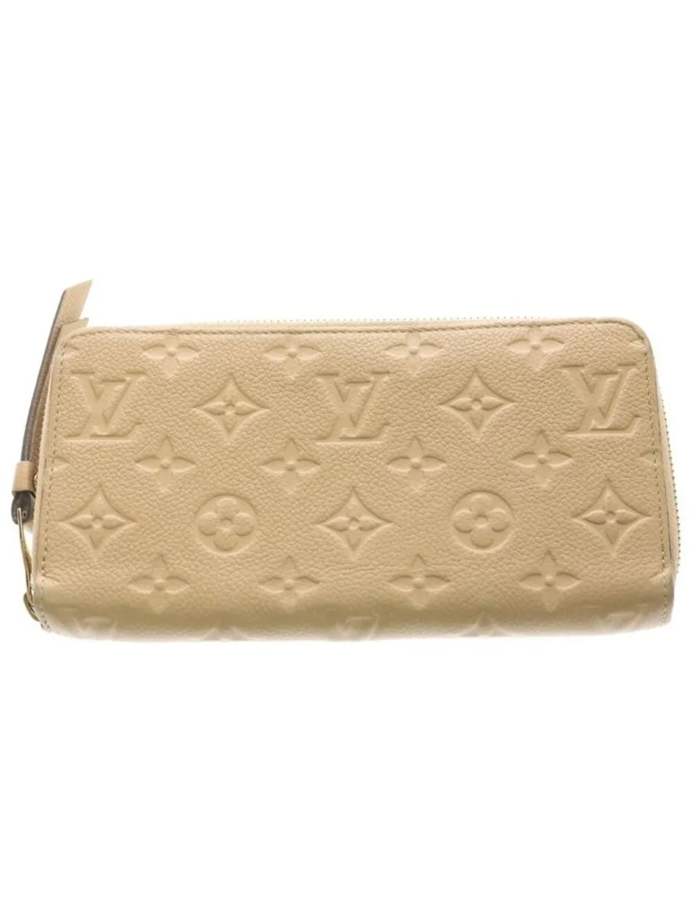 Louis Vuitton Monogram Empreinte Zippy Wallet Tourterelle Leather Beige